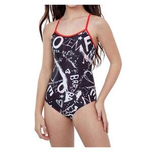 NEW GOTTEX kids girls round neck one piece swimsuit in gtk graffiti